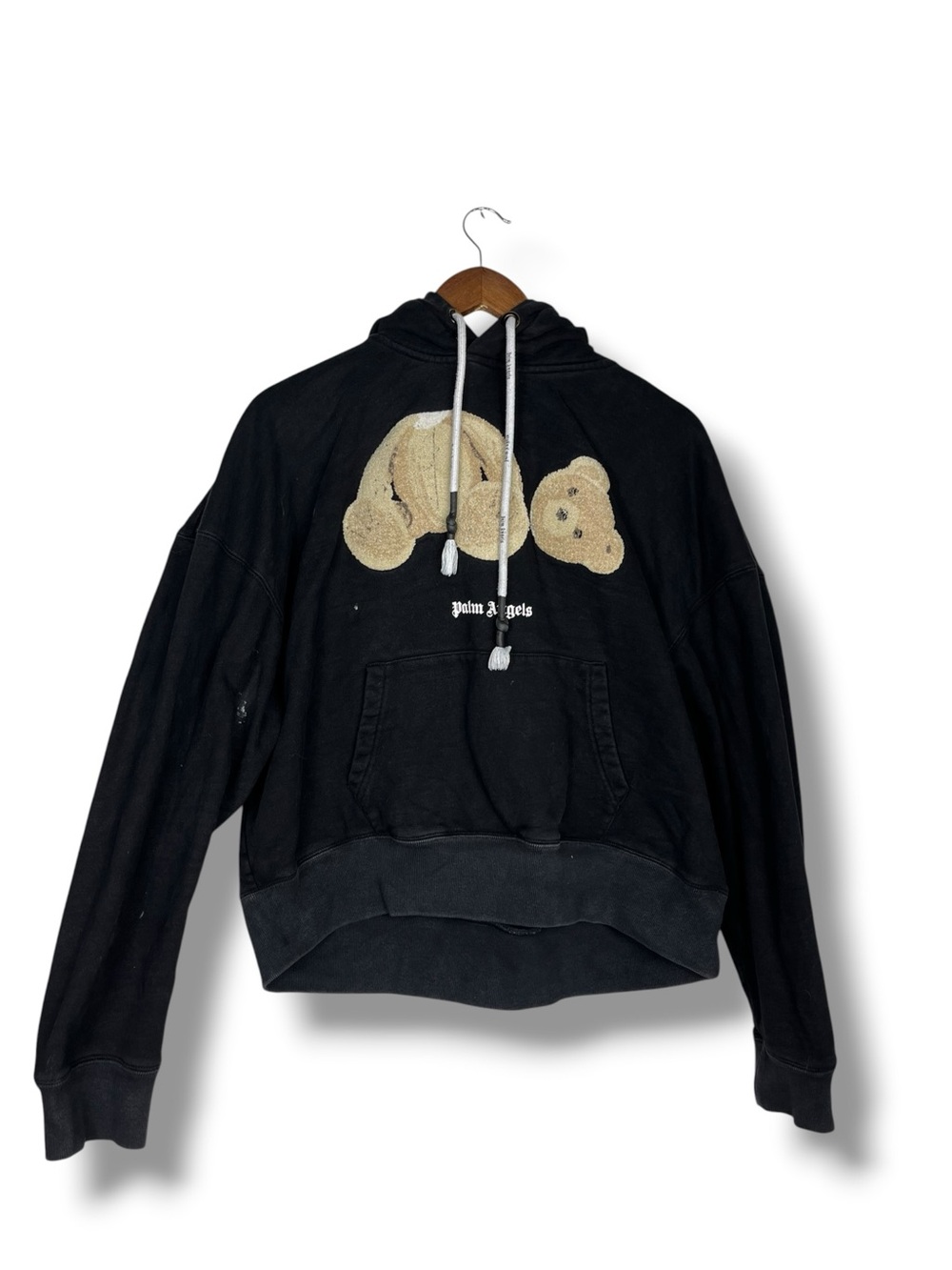 Palm Angels Hoodie Lrg Black Kill The Bear Teddy Tuffed LS Streetwear Authentic